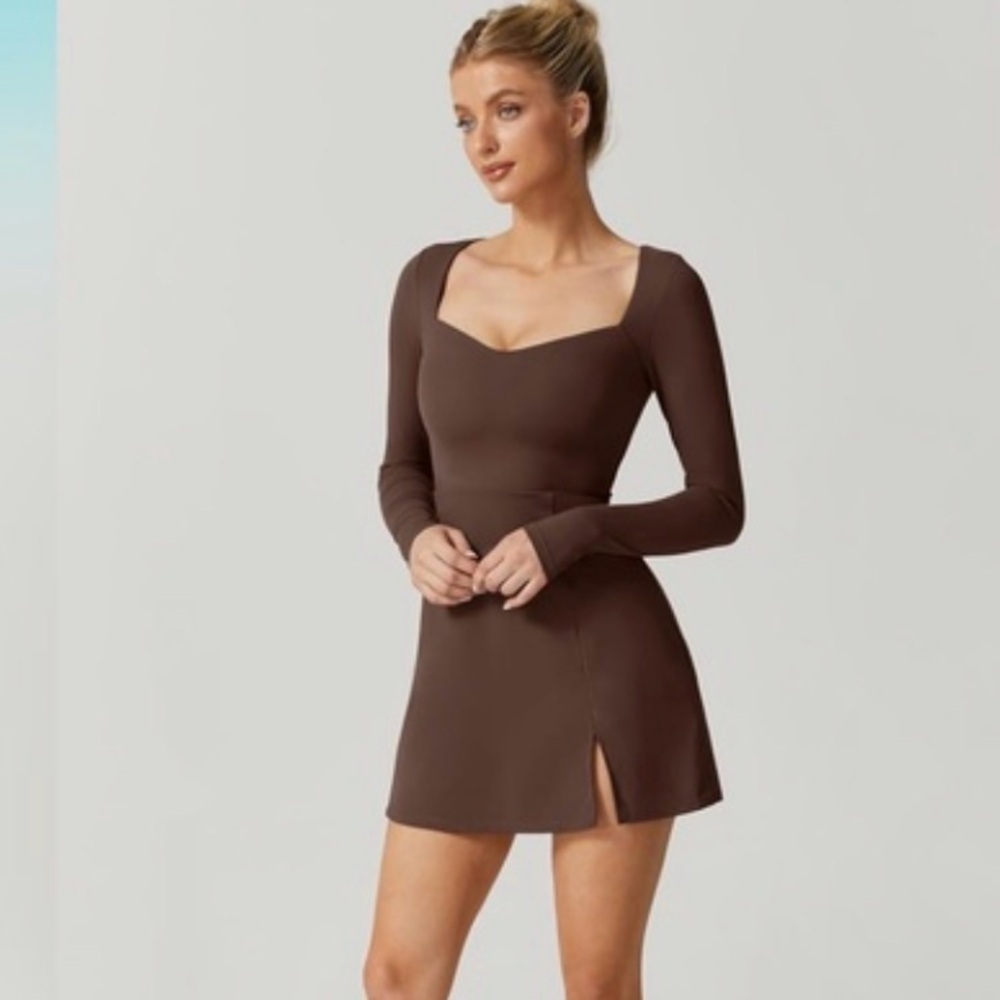 Qinsen Brown Dress